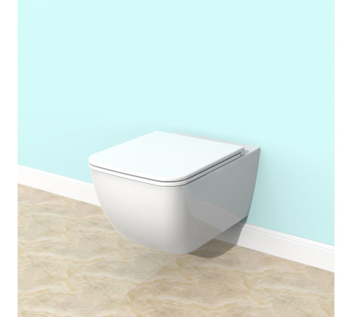 Унитаз подвесной SMARTFLOW VIGENTE безободковый с микролифтом SMF811-WH, белый