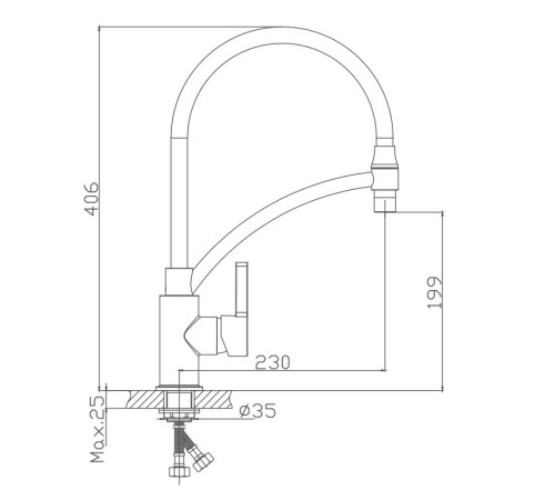 Смеситель для кухни Haiba HB73643-3, серый