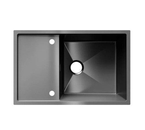 Кухонная мойка Ulgran Steel 780x500, черная брашированная сталь