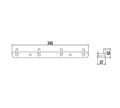 Планка с крючками Savol S-007214B, золото