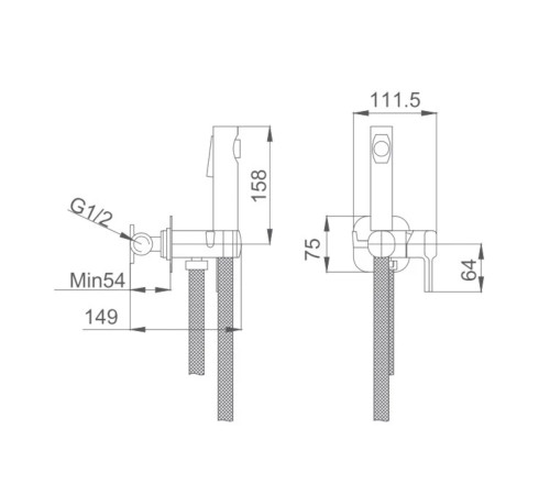 Гигиенический душ со смесителем Haiba HB5518-5, брашированное золото