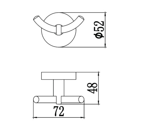 Крючок для ванной комнаты Savol S-008754, хром