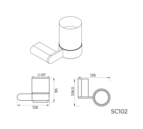 Стакан для ванной комнаты Knotlor SC102C, хром
