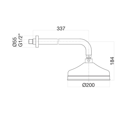 Верхний душ с кронштейном Fiore 30CR8637, хром