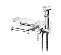 Гигиенический душ со смесителем и полочкой FRAP F2075, хром