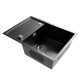 Кухонная мойка Ulgran Steel 680x500, черная брашированная сталь