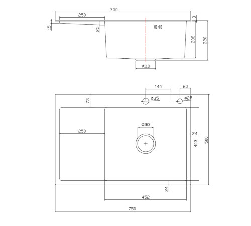 Мойка для кухни Fmark FSC7550C-R, матовое золото