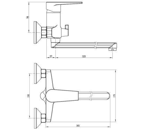 Смеситель для ванны BT31, хром