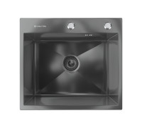 Кухонная мойка Ulgran  Steel 500x450, черная брашированная сталь
