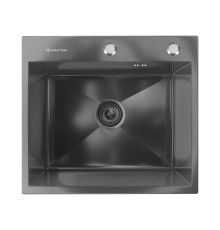 Кухонная мойка Ulgran  Steel 500x450, черная брашированная сталь