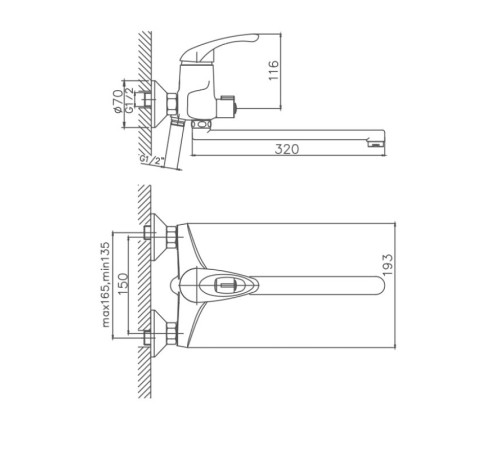 Смеситель для ванны Cron CN2213-8, белый