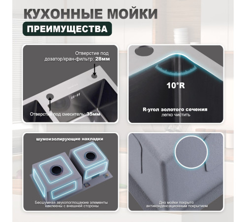 Кухонная мойка Splenka S706.7843.05, сатин