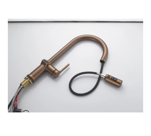 Смеситель для кухни с индикатором температуры Knotlor KN-100/RB, бронза