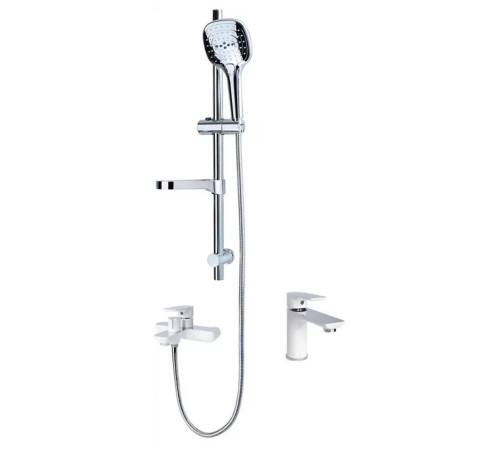 Набор для ванны 3 в 1 Grocenberg GB1009WC, белый/хром