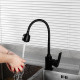 Смеситель для кухни с гибким изливом и режимом душ FRUD R44152, черный