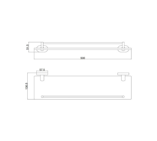 Полка стеклянная BELZ B90007, хром