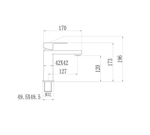 Смеситель для раковины Fmark FS8701H, черный