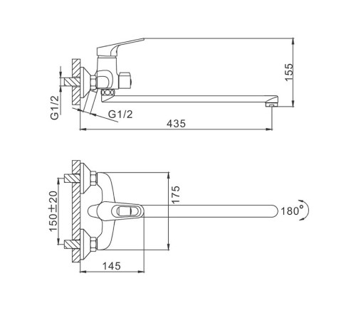 Смеситель для ванны FRAP F2213, хром