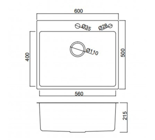 Кухонная мойка FRAP FS6050-9, оружейная сталь