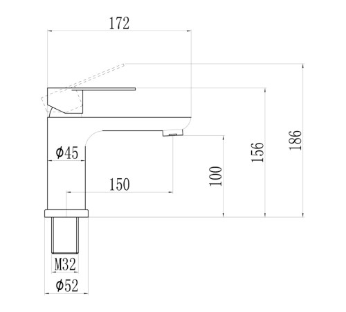 Смеситель для раковины Fmark FS8801Q, графит