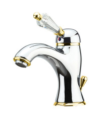 Смеситель для раковины Fiore IMPERIAL-SKY  (SWAROVSKI®) 82CO5221, хром/золото
