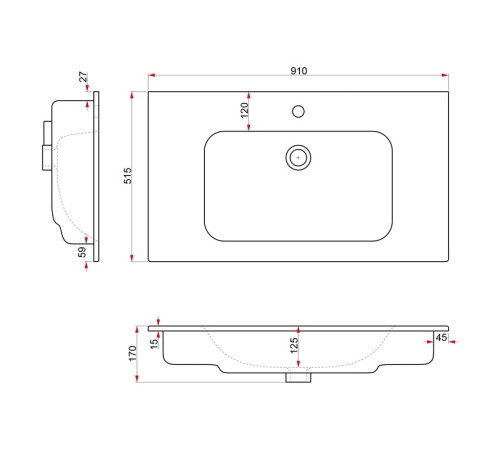 Раковина Dreja Just Flat 42091-KL