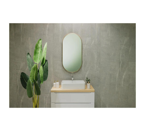 Зеркало Dreja GLOW 50х100 см, алюм. профиль, золото