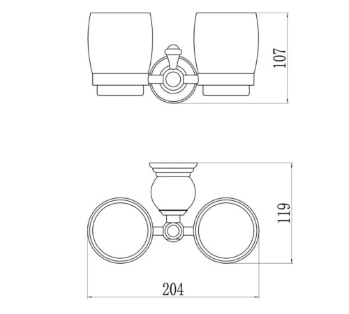 Стакан для ванной комнаты двойной Savol S-005768B, золото