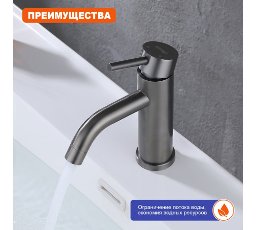 Смеситель для раковины Prohanss P31.10.09, графит