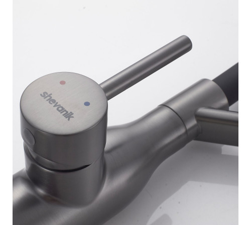 Смеситель для кухни с гибким изливом Shevanik S343T-3, оружейная сталь