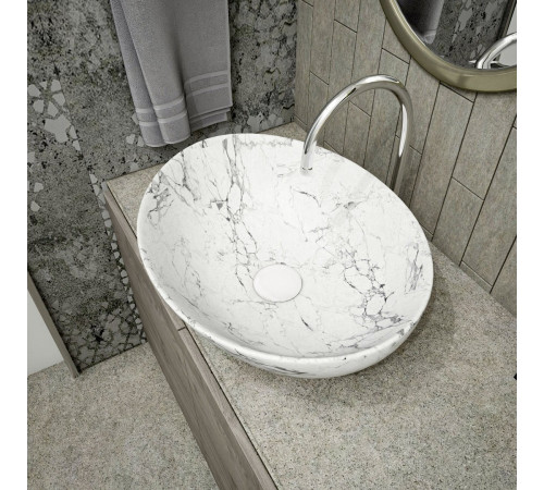 Раковина чаша Maretti EN13NS87-740MR, белый мрамор