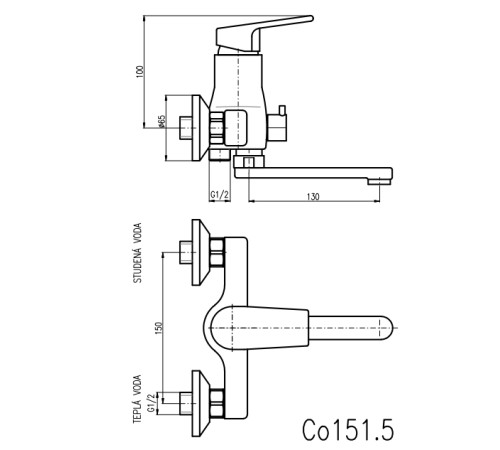 Смеситель для ванны Rav Slezak Colorado CO251.5