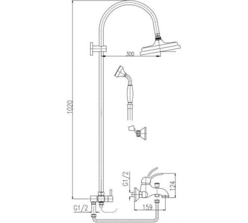 Душевая система Rav Slezak Labe L554.5/3