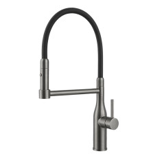Смеситель для кухни с гибким изливом и режимом душ GAPPO G4398-51, оружейная сталь