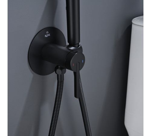Гигиенический душ со смесителем Rose R235H, черный