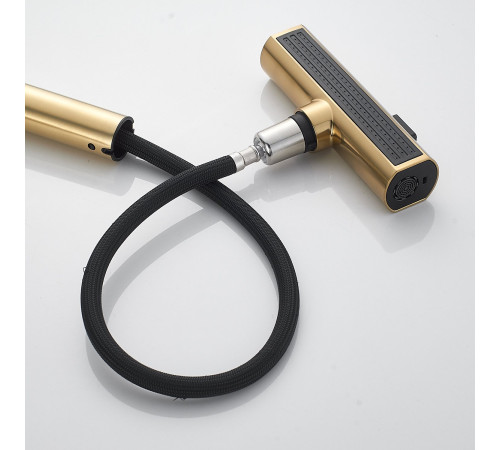 Смеситель для кухни с мультифункциональным изливом Shevanik S263G, золотой сатин