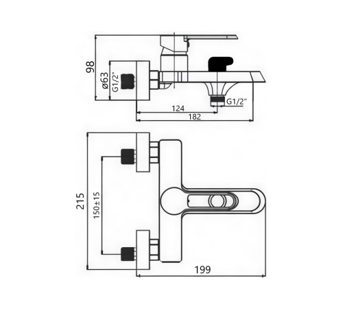 Смеситель для ванны Maretti Форо FR22RF328, хром