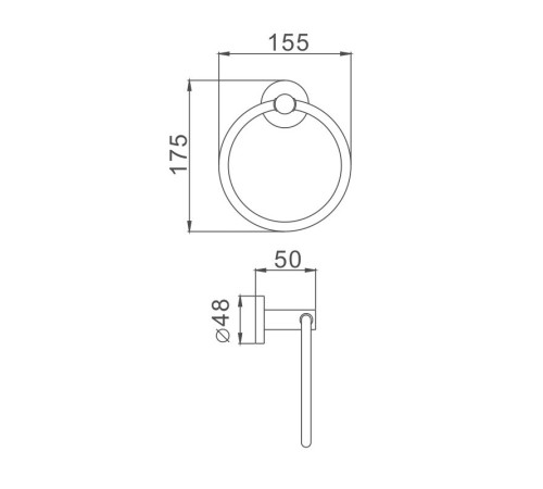 Полотенцедержатель Haiba HB8704, черный