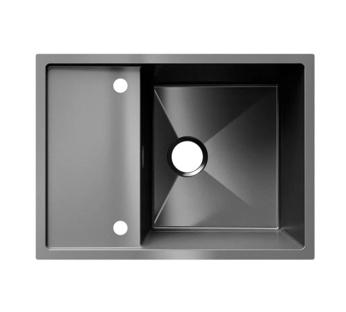 Кухонная мойка Ulgran Steel 680x500, черная брашированная сталь