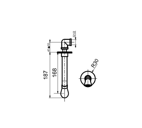 Излив Webert Opera AC0983560, черный