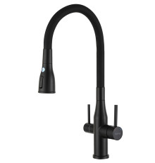 Смеситель для кухни с гибким изливом и подключением фильтра GAPPO G4399-66, черный
