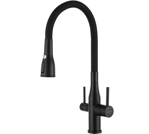 Смеситель для кухни с гибким изливом и подключением фильтра GAPPO G4399-66, черный