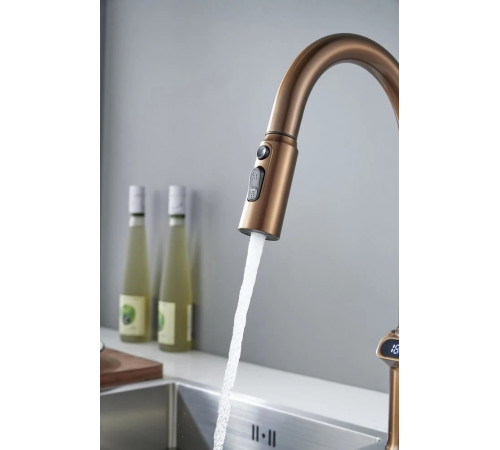 Смеситель для кухни с индикатором температуры Knotlor KN-100/RB, бронза