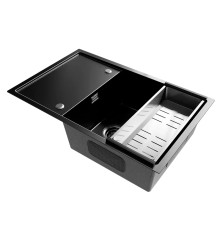 Кухонная мойка Ulgran Steel 780x500, вороненая сталь