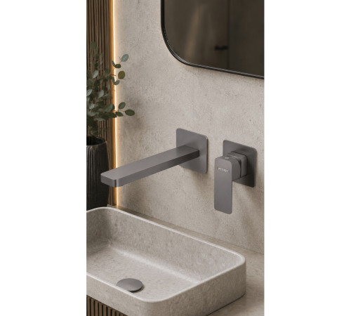 Смеситель для раковины встраиваемый Fmark FS8731Q, графит