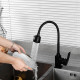 Смеситель для кухни с гибким изливом и режимом душ FRUD R44152, черный
