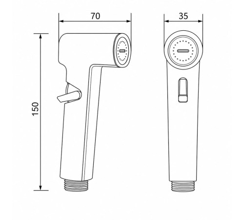 Лейка для гигиенического душа FRAP F022-19, оружейная сталь