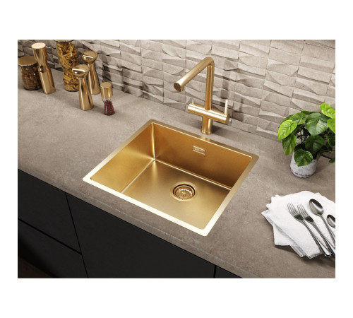 Кухонная мойка Grandex Aqua Optima 5010861, золото