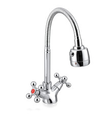 Смеситель для кухни с гибким изливом и режимом душ FRAP F4319, хром