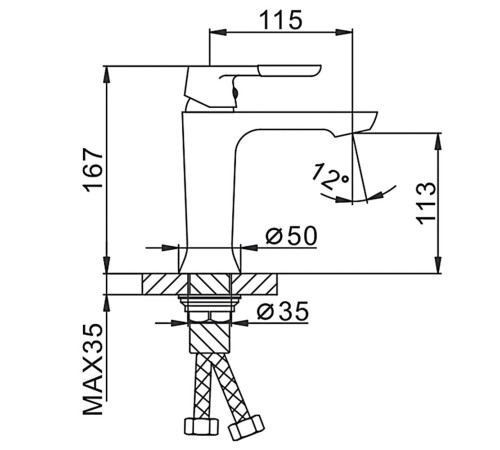 Смеситель для раковины Frap F1034, белый/хром